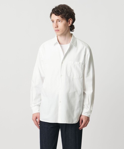 UNITED ARROWS（ユナイテッドアローズ）の「カリビアーナミルズ ブラッシュド レギュラーカラーシャツ（シャツ/ブラウス・メンズ・ライトブルー/ホワイト/ベージュ・M/S/L/XL）」の10枚目の写真