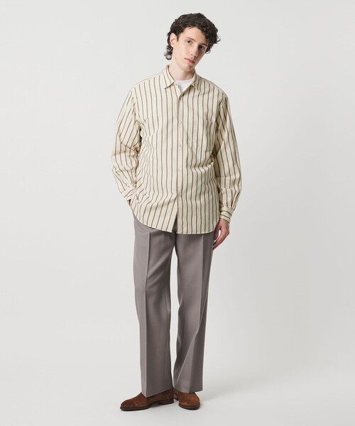 UNITED ARROWS（ユナイテッドアローズ）の「カリビアーナミルズ ブラッシュド レギュラーカラーシャツ（シャツ/ブラウス・メンズ・ライトブルー/ホワイト/ベージュ・M/S/L/XL）」の12枚目の写真