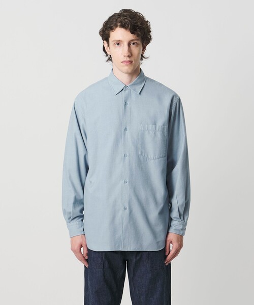 UNITED ARROWS（ユナイテッドアローズ）の「カリビアーナミルズ ブラッシュド レギュラーカラーシャツ（シャツ/ブラウス・メンズ・ライトブルー/ホワイト/ベージュ・M/S/L/XL）」の13枚目の写真