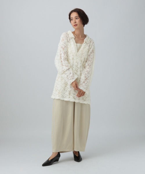 LEPSIM(レプシィム)の「モールレーススキッパーチュニック 611228(Tシャツ/カットソー・レディース・ブラック/アイボリー・FREE)」の6枚目の写真