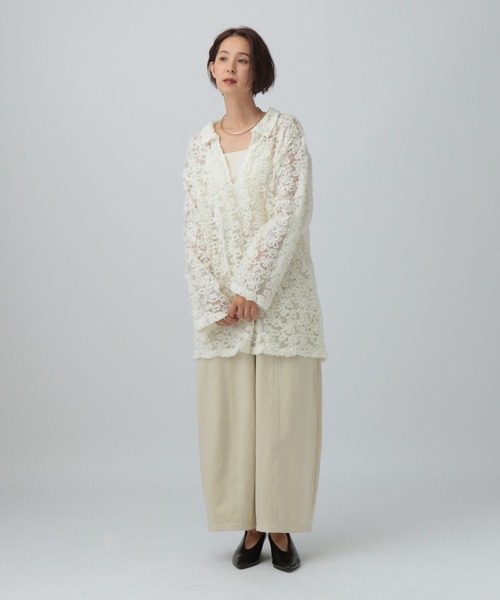 LEPSIM(レプシィム)の「モールレーススキッパーチュニック 611228(Tシャツ/カットソー・レディース・ブラック/アイボリー・FREE)」の7枚目の写真