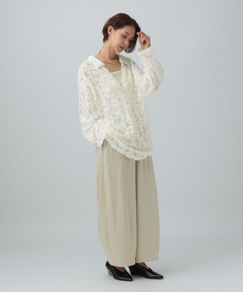 LEPSIM(レプシィム)の「モールレーススキッパーチュニック 611228(Tシャツ/カットソー・レディース・ブラック/アイボリー・FREE)」の8枚目の写真