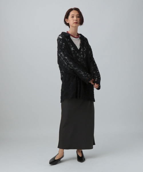 LEPSIM(レプシィム)の「モールレーススキッパーチュニック 611228(Tシャツ/カットソー・レディース・ブラック/アイボリー・FREE)」の14枚目の写真