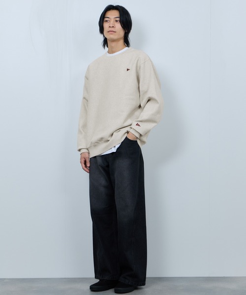 NAVY(ネイビー)の「【NAVY/ネイビー】 ユニセックス ヘビーウェイト裏起毛スウェットプルオーバー(スウェット・メンズ・オートミール/ブルーグレー/チャコール/杢グレー・M/XL/L)」の6枚目の写真