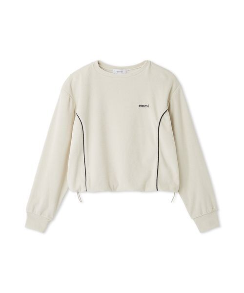 emmi（エミ）の「パイピングデザインベロアトップス（Tシャツ/カットソー・レディース・ブラウン/アイボリー/ライトブルー・F）」の20枚目の写真