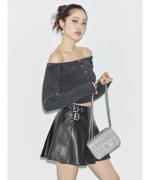 EVRIS（エヴリス）の「ヴィンテージライクプリーツミニスカート【セットアップ着用可能】（スカート・レディース・ブラック/ブラウン・SMALL/MEDIUM）」の8枚目の写真