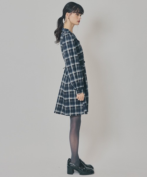 REDYAZEL(レディアゼル)の「ウエストベルトチェックミニワンピース(ワンピース・レディース・レッド系その他/ブルー系その他/ブラック系その他・FREE)」の8枚目の写真