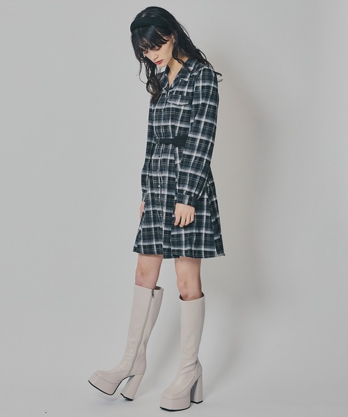 REDYAZEL(レディアゼル)の「ウエストベルトチェックミニワンピース(ワンピース・レディース・レッド系その他/ブルー系その他/ブラック系その他・FREE)」の13枚目の写真