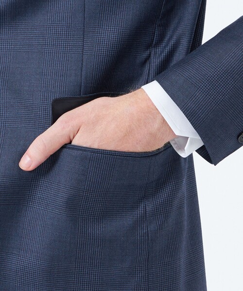MACKINTOSH PHILOSOPHY(マッキントッシュ フィロソフィー)の「トロッター ジャケット#108 ウール混グレンチェック(テーラードジャケット・メンズ・グレー系その他/ブルー・40/38)」の9枚目の写真