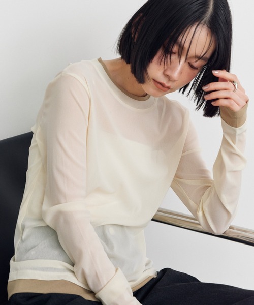 Shelly island(シェリーアイランド)の「パワーメッシュロンT(Tシャツ/カットソー・レディース・ホワイト/ブラック/グレー/ピンク・FREE)」の13枚目の写真