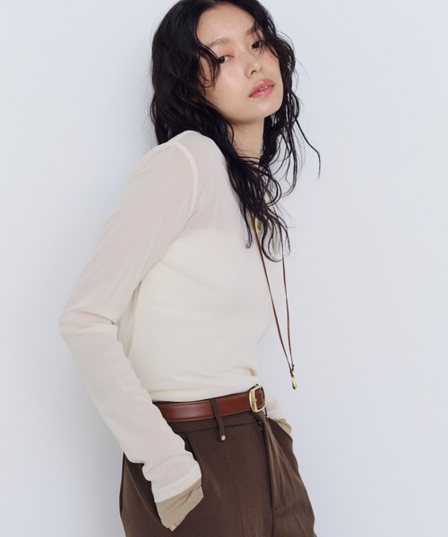Shelly island(シェリーアイランド)の「パワーメッシュロンT(Tシャツ/カットソー・レディース・ホワイト/ブラック/グレー/ピンク・FREE)」の5枚目の写真
