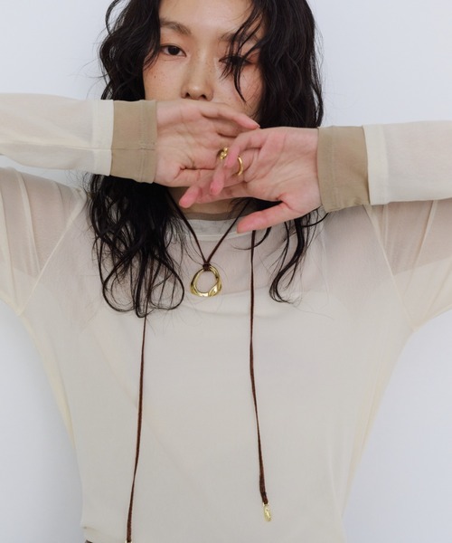 Shelly island(シェリーアイランド)の「パワーメッシュロンT(Tシャツ/カットソー・レディース・ホワイト/ブラック/グレー/ピンク・FREE)」の6枚目の写真