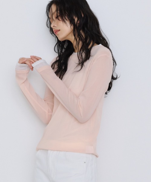 Shelly island(シェリーアイランド)の「パワーメッシュロンT(Tシャツ/カットソー・レディース・ホワイト/ブラック/グレー/ピンク・FREE)」の20枚目の写真