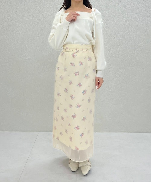 31 Sons de mode（トランテアン　ソン　ドゥ　モード）の「2025秋冬新作 レースオフショルダーニット（ニット/セーター・レディース・グレー/オフホワイト/イエロー・ﾌﾘ-）」の7枚目の写真