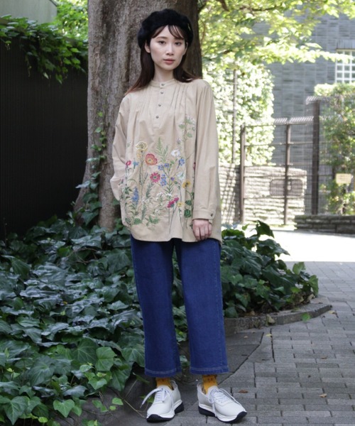 SUPER HAKKA（スーパーハッカ）の「裏起毛インレイデニムストレートパンツ（デニムパンツ・レディース・ブルー/ネイビー・M/S）」の4枚目の写真