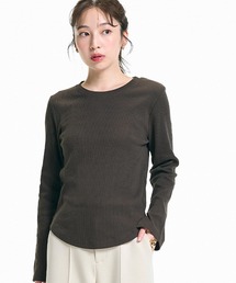 \再入荷/リブクルーネックTシャツ