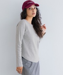 \再入荷/リブクルーネックTシャツ