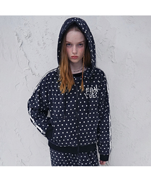 Polka Play Dot Hoody Zip-up BLACK