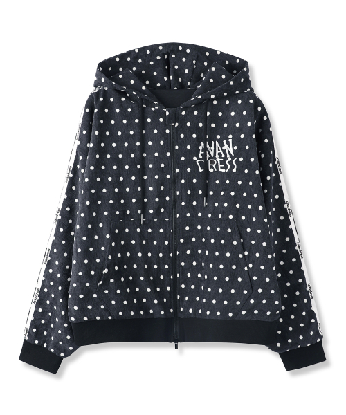 AVANDRESS(アバンドレス )の「Polka Play Dot Hoody Zip-up BLACK(パーカー・レディース・ブラック・SMALL/MEDIUM)」の2枚目の写真