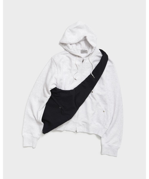 CONZ（コンズ）の「SHORT ZIP HOODIE/ショートジップフーディー/スウェット/冷房対策/NVRFRGT/CONZ（パーカー・メンズ・ホワイト/グレー/ブラック・1/3/2）」の10枚目の写真