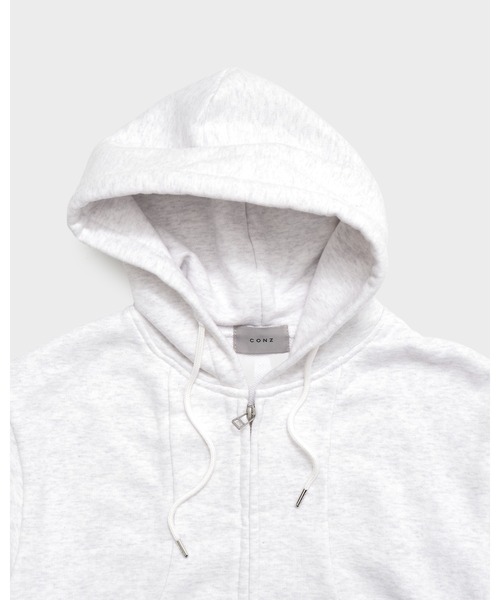 CONZ（コンズ）の「SHORT ZIP HOODIE/ショートジップフーディー/スウェット/冷房対策/NVRFRGT/CONZ（パーカー・メンズ・ホワイト/グレー/ブラック・1/3/2）」の11枚目の写真