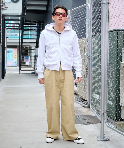 CONZ（コンズ）の「SHORT ZIP HOODIE/ショートジップフーディー/スウェット/冷房対策/NVRFRGT/CONZ（パーカー・メンズ・ホワイト/グレー/ブラック・1/3/2）」の22枚目の写真