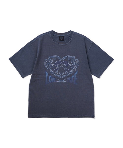 GAKKAI UNIONS(ガッカイユニオンズ)の「ピースピグメント半袖Tシャツ ダイブブルー(Tシャツ/カットソー・レディース・その他・LARGE/MEDIUM)」の2枚目の写真