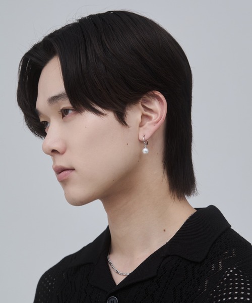 WYZ surgical stainless(ダブリューワイジィーサージカルステンレス)の「【 金属アレルギー対応 】パール フープピアス サージカルステンレス(両耳用)(ピアス(両耳用)・メンズ・シルバー・FREE)」の4枚目の写真