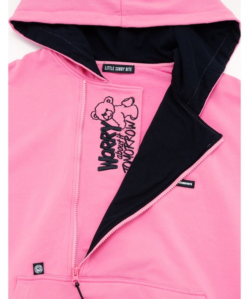 Little sunny bite（リトルサニーバイト）の「pockets hoodie（パーカー・レディース・ブラック/グリーン/ピンク・SMALL/MEDIUM）」の7枚目の写真