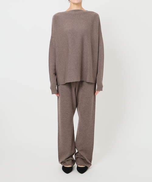 VERMEIL par iena（ヴェルメイユパーイエナ）の「《追加》ボートネックプルオーバー（ニット/セーター・レディース・ブラック/ブラウン・FREE）」の3枚目の写真