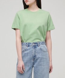ウィメンズベーシッククルーネックTシャツ[ライトグリーン]