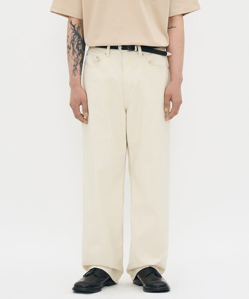 PARTIMENTO(パルティメント)の「ワイドストレートデニムパンツナチュラル(デニムパンツ・レディース・その他・SMALL)」の1枚目の写真