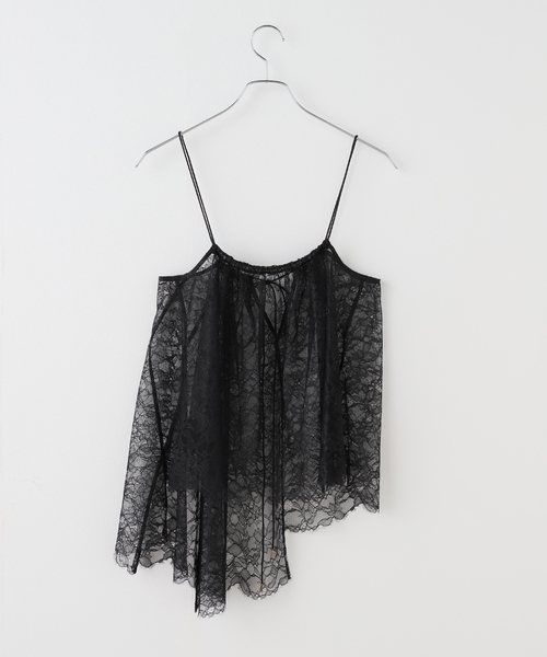 Noble（ノーブル）の「《追加》ラッセルレースギャザーキャミ（キャミソール・レディース・アイボリー/ブラック・FREE）」の13枚目の写真