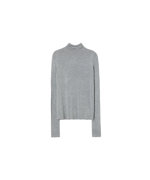 LAP(ラップ)の「レーヨンスパンタートルネックTシャツ AR4CTA61(Tシャツ/カットソー・レディース・Wine/ブラック/アイボリー/ミックスグレー/スカイブルー・FREE)」の3枚目の写真