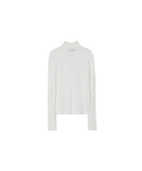 LAP(ラップ)の「レーヨンスパンタートルネックTシャツ AR4CTA61(Tシャツ/カットソー・レディース・Wine/ブラック/アイボリー/ミックスグレー/スカイブルー・FREE)」の2枚目の写真