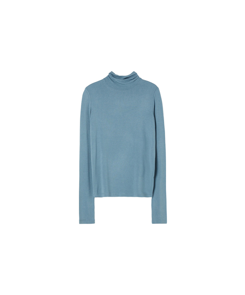 LAP(ラップ)の「レーヨンスパンタートルネックTシャツ AR4CTA61(Tシャツ/カットソー・レディース・Wine/ブラック/アイボリー/ミックスグレー/スカイブルー・FREE)」の4枚目の写真