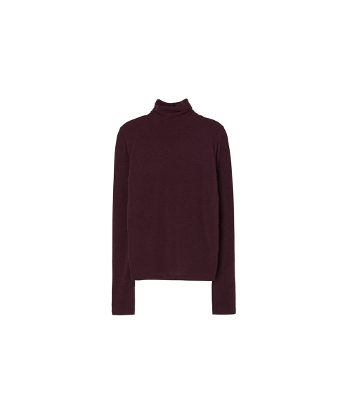 LAP(ラップ)の「レーヨンスパンタートルネックTシャツ AR4CTA61(Tシャツ/カットソー・レディース・Wine/ブラック/アイボリー/ミックスグレー/スカイブルー・FREE)」の6枚目の写真