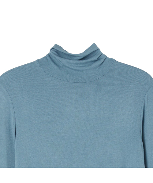 LAP(ラップ)の「レーヨンスパンタートルネックTシャツ AR4CTA61(Tシャツ/カットソー・レディース・Wine/ブラック/アイボリー/ミックスグレー/スカイブルー・FREE)」の10枚目の写真