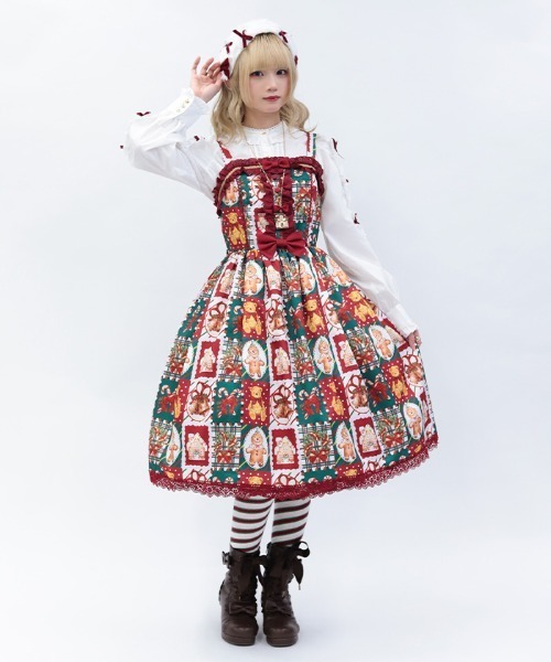 シャルミエール　Chalmiere　クリスマス柄ジャンスカaxes femme クリスマス柄ジャンスカ（ワンピース）｜Chalmiere（シャルミエール