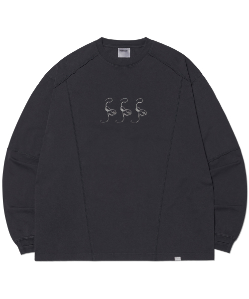 NOMANUAL(NOMANUAL)の「SLASH LONG SLEEVE TEE - WASHED BLACK(Tシャツ/カットソー・レディース・その他・SMALL/MEDIUM/LARGE/X-LARGE)」の1枚目の写真