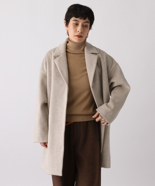 studio CLIP(スタディオクリップ)の「《ウタオ》テーラードコート(チェスターコート・レディース・ベージュ/チャコール/ライトグレー・FREE)」の1枚目の写真