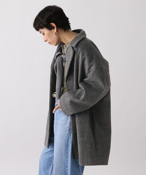 studio CLIP(スタディオクリップ)の「《ウタオ》テーラードコート(チェスターコート・レディース・ベージュ/チャコール/ライトグレー・FREE)」の13枚目の写真