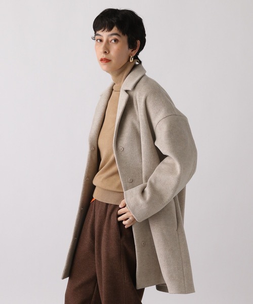 studio CLIP(スタディオクリップ)の「《ウタオ》テーラードコート(チェスターコート・レディース・ベージュ/チャコール/ライトグレー・FREE)」の20枚目の写真