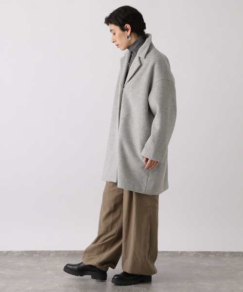studio CLIP(スタディオクリップ)の「《ウタオ》テーラードコート(チェスターコート・レディース・ベージュ/チャコール/ライトグレー・FREE)」の5枚目の写真