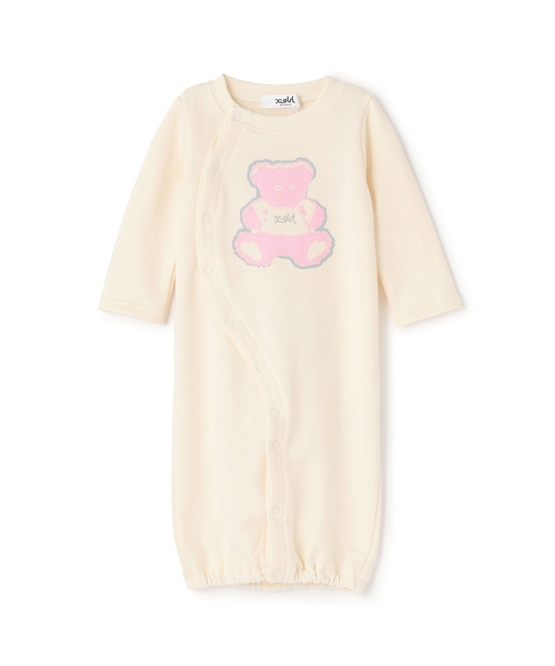 X-girl Stages（エックスガールステージス）の「ベアプリントスウェット2WAYオール（ロンパース・キッズ・ラベンダー/アイボリー・50-70cm）」の12枚目の写真