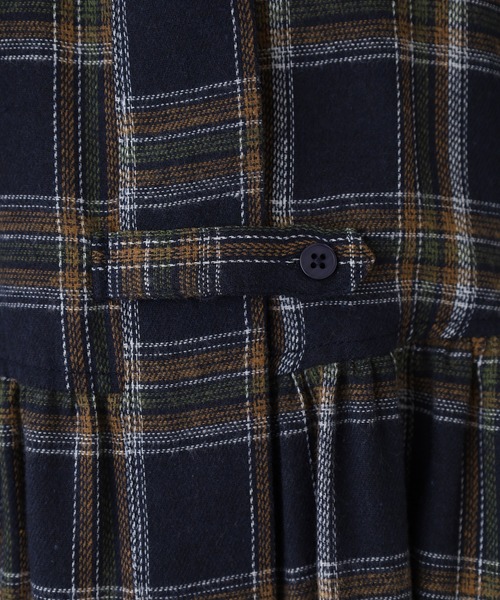 A.N.L(エーエヌエル レーベル)の「A.N.L タータンチェック柄前開きワンピース(シャツワンピース・レディース・ブラック/ネイビー・38)」の17枚目の写真