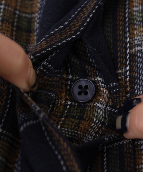 A.N.L(エーエヌエル レーベル)の「A.N.L タータンチェック柄前開きワンピース(シャツワンピース・レディース・ブラック/ネイビー・38)」の18枚目の写真
