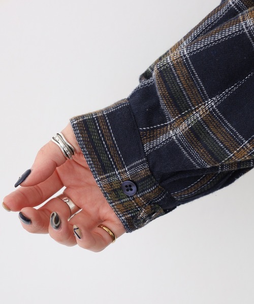 A.N.L(エーエヌエル レーベル)の「A.N.L タータンチェック柄前開きワンピース(シャツワンピース・レディース・ブラック/ネイビー・38)」の20枚目の写真