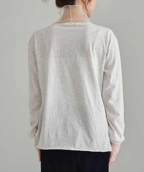 PUAL CE CIN(ピュアルセシン)の「チュールドッキングレイヤードカットソー(Tシャツ/カットソー・レディース・ブラック/ライトグレー・FREE)」の20枚目の写真