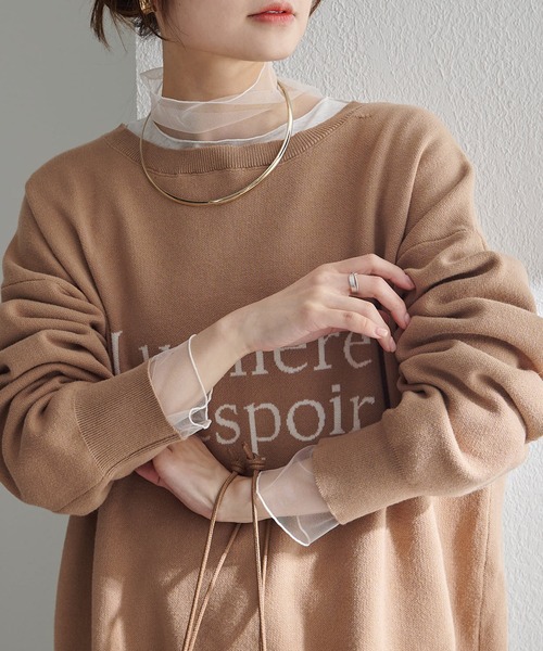PUAL CE CIN(ピュアルセシン)の「チュールドッキングレイヤードカットソー(Tシャツ/カットソー・レディース・ブラック/ライトグレー・FREE)」の6枚目の写真